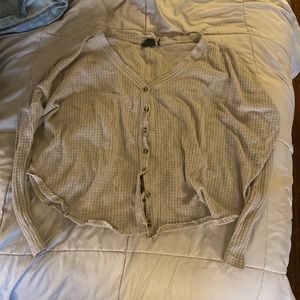 Out From Under Gray V-Neck Cardigan (Size XS TP)